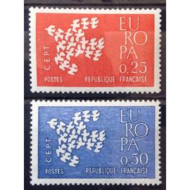 Série Europa 1961 (Colombes) - Impeccables N° 1309 1310 Neufs** Luxe (= Sans Trace de Charnière) - France Année 1961 - brn83 - N30994