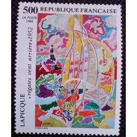 Timbre France 1989 Neuf ** YT 2606 - « Régates vent arrière » de Charles Lapicque- Faciale 5F