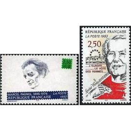 france 1993, très beaux timbres neufs** luxe yvert 2802, Série Écrivains Français : Marcel Pagnol et 2809 portrait de louise weiss - l