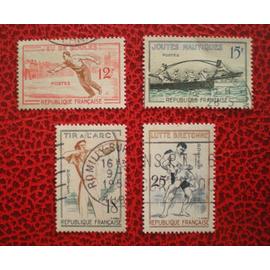 Jeux traditionnels - Lot de 4 timbres oblitérés - Série complète - Année 1958 - Y&T n° 1161, 1162, 1163 et 1164