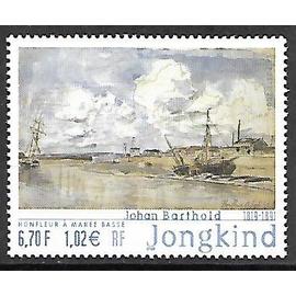 timbre france 2001 neuf** 3429 - série artistique " honfleur à marée basse de johan barthold jongking"