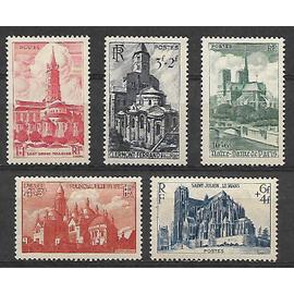 timbres france 1947 neufs** 772 à 776 - cathédrales et basiliques