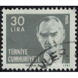 Turquie 1981 Oblitéré Used Ancien Président de la République Mustafa Kemal Atatürk Y&T TR 2138 SU