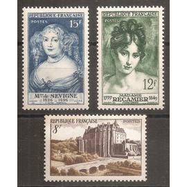 873 - 874 - 875 (1950) Chateaudun / Mme de Sévigné / Mme Récamier N** (cote 2,6e) (8012)