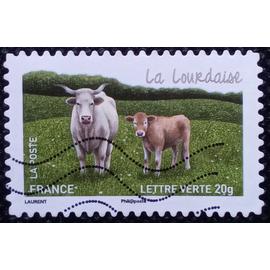 France 2014 Timbre Oblitéré YT 962 - La Lourdaise - Carnet Les Vaches de nos régions