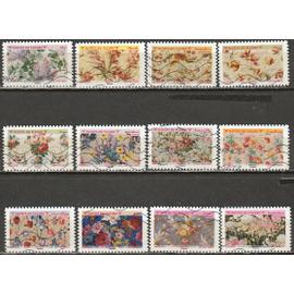 France timbres oblitérés 2021 série " Motifs de fleurs "