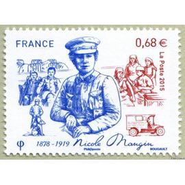 france 2015, très beau timbre neuf** luxe yvert 4936, salon du timbre, nicole mangin, unique femme médecin affectée au front durant la Première Guerre mondiale.