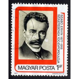 timbre magyar posta,szabo ervin 1877-1918,szuletesenek 100.evforduloja,1977,1ft