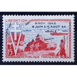 Libération - 10ème Anniversaire - 15f Rouge & Bleu (Impeccable n° 983) Neuf** Luxe (= Sans Trace de Charnière) - France Année 1954 - brn83 - N31741
