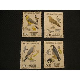 lot timbres 1984 : gypaète barbu y&t 2337 - circaète jean le blanc y&t 2338 - épervier d