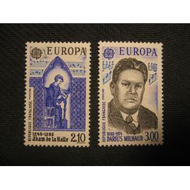 lot timbres Europa 1985 : adam de la halle y&t 2366 - darius milhaud y&t 2367