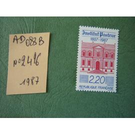 AD 083 B // TIMBRE FRANCE NEUF 1987 *N°2496 "Institut Pasteur 1887-1987