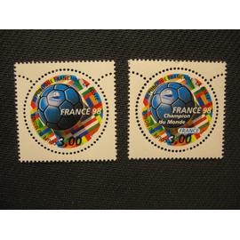 lot timbre France 98 (coupe du monde de football) + France 98 Champion du monde - 1998 - y&t 3139 + 3170