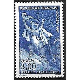 timbre france 1997 neuf** 3058 - europa -contes et légendes "le chat botté"