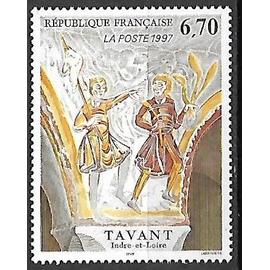 timbre france 1997 neuf** 3049 -série artistique - fresque de tavant (indre et loire)