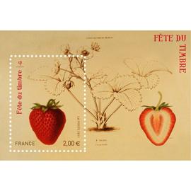 france 2011, très beau Bloc feuillet yvert 4535, Fête du timbre, « Fraise rubis », Jardin fruitier du Museum.