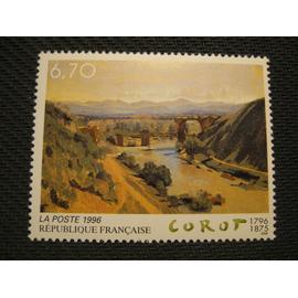 timbre "Jean-Baptiste Corot - le pont de Narni" 1996 - y&t 2989