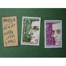 AD 031 A L Paire(2) TIMBRES FRANCE NEUFS 1974 *N°1784 / 1785