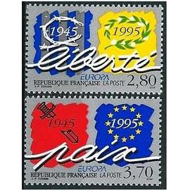 france 1995, très belle paire europa neuve** luxe, timbres yvert 2941 & 2942, commémoration de l