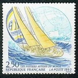 1 Timbre France 1993 Neuf- Les postiers autour du monde - Yt 2789