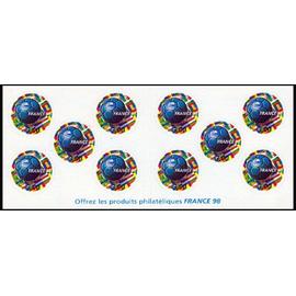 1 Bloc feuillet 10 timbres France 1998 autoadhésifs neuf - France 98 coupe du monde de football - Yt BC17
