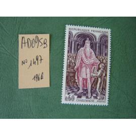 AD 095 B // TIMBRE FRANCE 1966 * N° 1497 "Charlemagne"