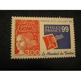 timbre "philexfrance 99 - le mondial du timbre" Marianne de luquet  1997 - y&t 3127