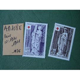 AD108 E // Paire(2) TIMBRES FRANCE NEUFS 1976*N° 1910/1911 "Croix+Rouge "