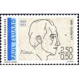1 Timbre France 1991, Neuf - Paul Eluard (1895-1952)- Yt 2681