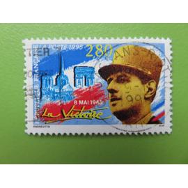 Timbre France YT 2944 - "8 mai 1945 - La Victoire" - Portrait du Général de Gaulle et Monuments de Paris - 1995