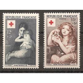 1006 - 1007 (1954) Série Croix-Rouge N** (cote 30,5e) (2768)