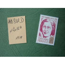 AD 311 D // TIMBRE FRANCE NEUF 1979*N°2032 A "Simone Weil"