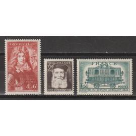 France, 1944, Comte De Tourville, Charles Gounod, service postal ambulant, N°600 + 601 + 609, Neufs.