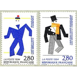 france 1994, très belle paire neuve** luxe relations france suède, timbres yvert 2868 et 2869 fernand léger et 2871 les ballets suédois.