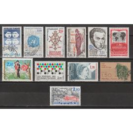 france, 1985, timbres commémoratifs (francophonie, télévision, saint-valentin, charles dullin, documentation...), N°2347 + 2353 + 2354 + 2361 + 2371 + 2373 + 2374 + 2380 + 2389 à 2391, oblitérés.