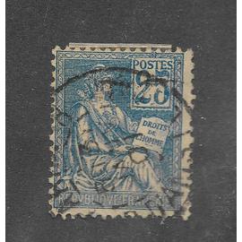 Timbre ° de France - N° 114 ( Mouchon ) Emis en 1900 - 1901 - Oblitéré - Emis en 1900 à 1901 - 25 C. - Bleu