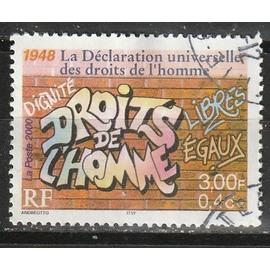 timbre oblitéré France: la déclaration universelle droits de l