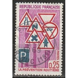 Timbre blitéré France: prévention routière 1968 n° 1548