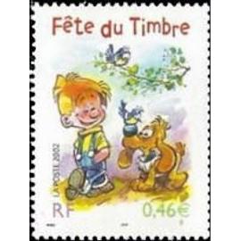 fête du timbre : "boule et bill" année 2002 n° 3467 yvert et tellier luxe