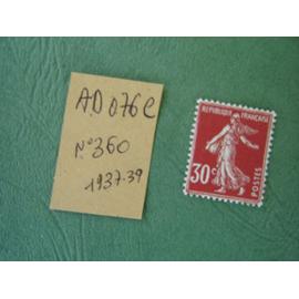 AD 076 C // TIMBRE FRANCE NEUF 1937/39*N°360"Semeuse"