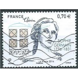 france 2016, beau timbre yvert 5036, hommage à sophie germain, mathématicienne et philosophe, oblitéré, TBE -