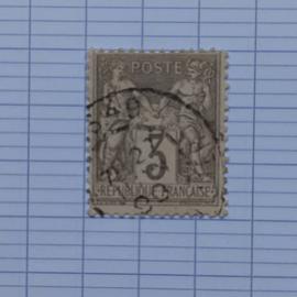 lot n°1243 -- timbre oblitéré France classique n ° 87 ---- 3c gris