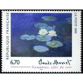 1 Timbre France 1999, Neuf - Nymphéas, effet du soir de Claude Monet - Yt 3247
