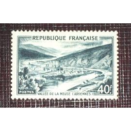 FRANCE N° 842A neuf avec charnière ou trace de 1949 - 40f vert-noir « Vallée de la Meuse » - Cote 9 euros