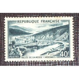 FRANCE N° 842A neuf avec charnière ou trace de 1949 - 40f vert-noir « Vallée de la Meuse » - Timbre avec défaut, pour info cote pour un TBE 9 euros
