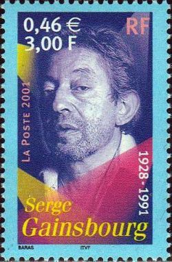 1 Timbre France 2001, Neuf - Serge Gainsbourg 1928-1991 - Yt 3393