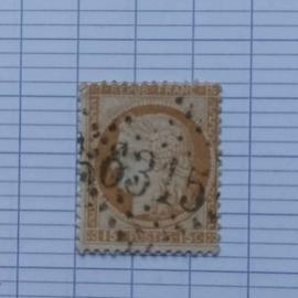lot n°3009 -- timbre oblitéré France classique n ° 55 ---- 15c bistre