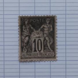lot n°2145 -- timbre oblitéré France classique ° 13 ---- 10c noir sur lilas