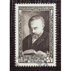 FRANCE N° 933 oblitéré de 1952 - 18f + 5f brun-violet « Jules-Henri Poincaré, physicien » - Cote 10 euros