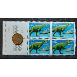 4 Timbres N° 3334 - Allosaure- 2000